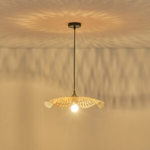Arte Illumina Φωτιστικό Κρεμαστό 1xΕ27 Φ47.5x11.6cm Bamboo Crossline Φυσικό Μπεζ 144-31010 - Image 3