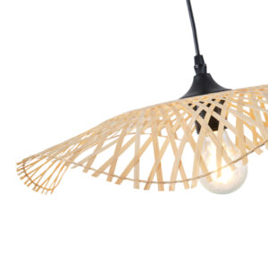 Arte Illumina Φωτιστικό Κρεμαστό 1xΕ27 Φ47.5x11.6cm Bamboo Crossline Φυσικό Μπεζ 144-31010 - Image 2