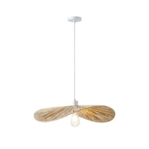 Arte Illumina Φωτιστικό Κρεμαστό 1xΕ27 Φ55x55X12cm Ψάθινο Oasis Φυσικό Μπεζ 144-33094 - Image 3