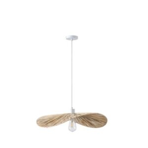 Arte Illumina Φωτιστικό Κρεμαστό 1xΕ27 Φ55x55X12cm Ψάθινο Oasis Φυσικό Μπεζ 144-33094