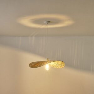 Arte Illumina Φωτιστικό Κρεμαστό 1xΕ27 Φ55x55X12cm Ψάθινο Oasis Φυσικό Μπεζ 144-33094 - Image 6
