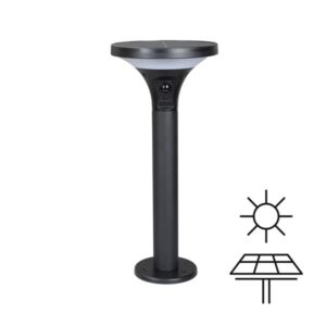 Eurolamp Ηλιακό Φωτιστικό Δαπέδου 3.8W 500lm 3CCT Με Ανιχνευτή Κίνησης IP44 16x16x35cm Μαύρο 145-20863