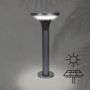 Eurolamp Ηλιακό Φωτιστικό Δαπέδου 3.8W 500lm 3CCT Με Ανιχνευτή Κίνησης IP44 16x16x35cm Μαύρο 145-20863 - Image 2