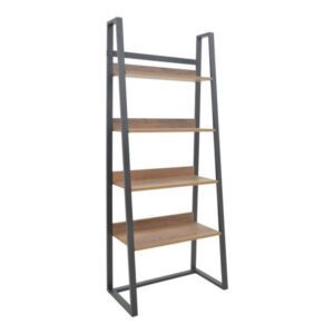 Pakoworld Βιβλιοθήκη Ryder 75x36x185cm Καρυδί-Μαύρο 197-000064