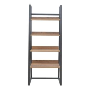 Pakoworld Βιβλιοθήκη Ryder 75x36x185cm Καρυδί-Μαύρο 197-000064 - Image 2