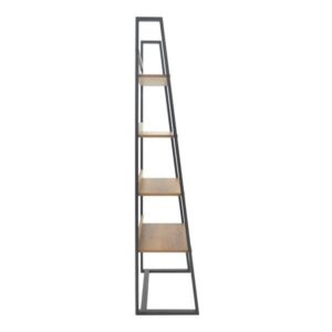 Pakoworld Βιβλιοθήκη Ryder 75x36x185cm Καρυδί-Μαύρο 197-000064 - Image 5
