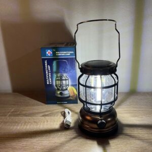 OEM Φανάρι LED Ντιμαριζόμενο Με Ηλιακό Συλλέκτη Και Λειτουργία Powerbank Μπρονζέ ZJ-1990T-Bronze - Image 2