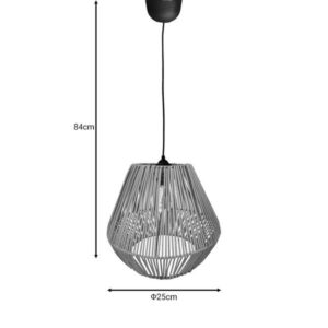 Inart Φωτιστικό Οροφής Ψάθινο Lilabel Φ25x84cm Φυσικό 313-000033 - Image 3