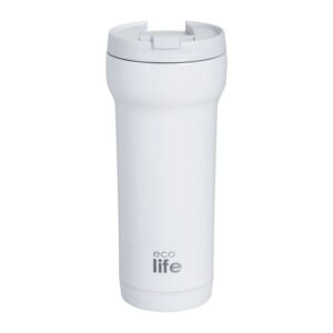 Ecolife Θερμός - Ποτήρι Για Καφέ Ανοξείδωτο 420ml Λευκό 33-BO-4129