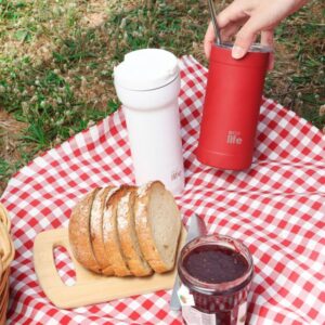 Ecolife Θερμός - Ποτήρι Για Καφέ Ανοξείδωτο 420ml Λευκό 33-BO-4129 - Image 5