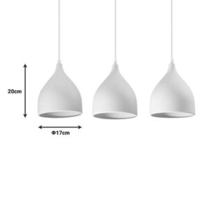 Pakoworld Φωτιστικό Οροφής Perce I Μεταλλικό 3xE27 50x20cm Λευκό 342-000021 - Image 2