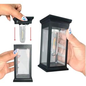 Fos Me Ηλιακό Φωτιστικό Κήπου LED Θερμό 6.8x6.8x58cm IP44 Μαύρο 47-00196 - Image 3