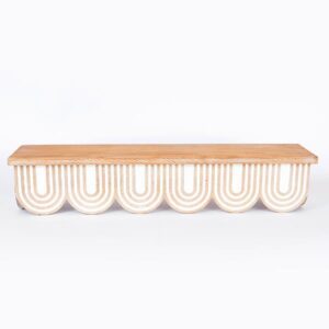 Estheti Ραφιέρα Ξύλινη 60x13x12cm Φυσικό-Λευκό 750-30016 - Image 2