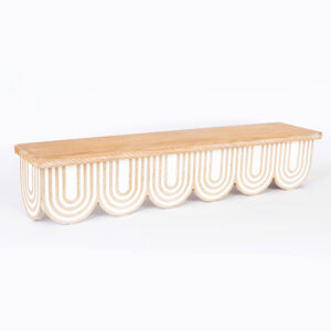 Estheti Ραφιέρα Ξύλινη 60x13x12cm Φυσικό-Λευκό 750-30016