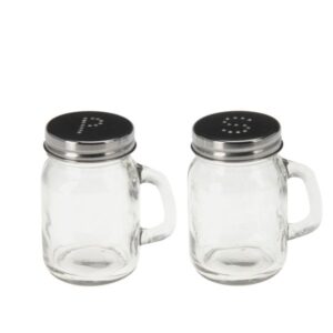 Excellent Houseware Δοχεία Μπαχαρικών - Αλατοπίπερα Με Λαβή Σετ 2 Τεμαχίων Γυάλινα CD1001430