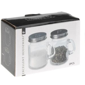 Excellent Houseware Δοχεία Μπαχαρικών - Αλατοπίπερα Με Λαβή Σετ 2 Τεμαχίων Γυάλινα CD1001430 - Image 2