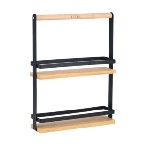 Estia Θήκη Οργάνωσης Με Χερούλι 2 Επιπέδων Bamboo Essentials 22x4.7x29.5cm Μαύρο 01-30742