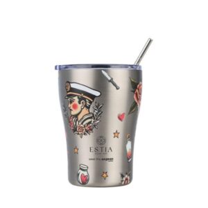 Estia Θερμός - Κούπα Coffee Mug Save the Aegean 350ml Old School Ink 01-31770