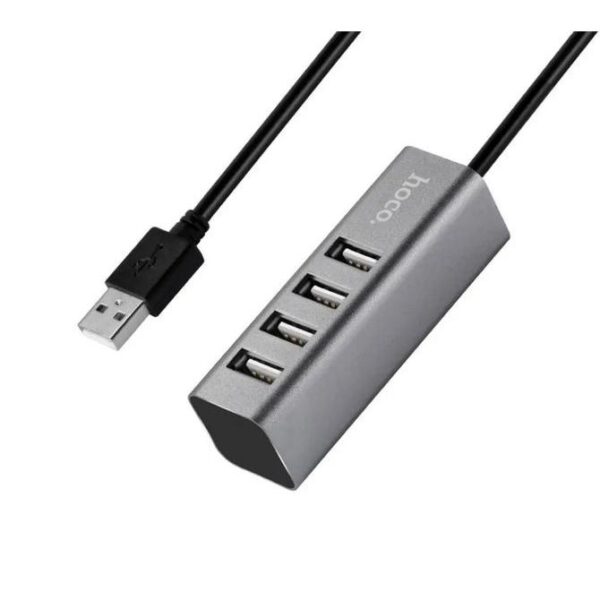 Hoco USB Hub 4 Θέσεων USB 2.0 Γκρι HB1 038139