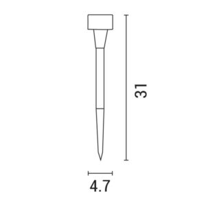 Eurolamp Ηλιακό Φωτιστικό Κήπου Φ4.7xΥ31cm IP44 0.1W 4000Κ Μαύρο 145-20853 - Image 5