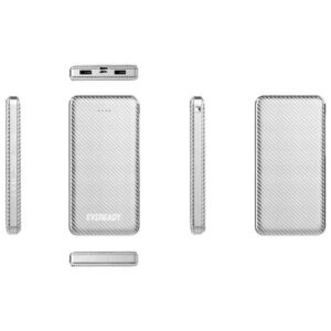 Energizer Power Bank 10000mAh Με 2 Εξόδους USB-A 2A Eveready Slim Ασημί PX10BSL - Image 2