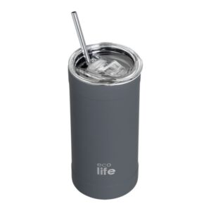 Ecolife Θερμός - Ποτήρι Για Καφέ Ανοξείδωτο 500ml Γκρι 33-BO-4127
