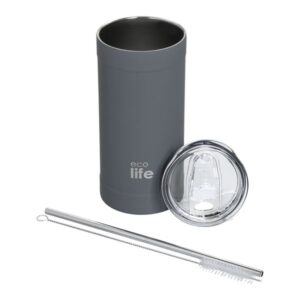 Ecolife Θερμός - Ποτήρι Για Καφέ Ανοξείδωτο 500ml Γκρι 33-BO-4127 - Image 4