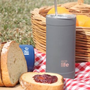 Ecolife Θερμός - Ποτήρι Για Καφέ Ανοξείδωτο 500ml Γκρι 33-BO-4127 - Image 2