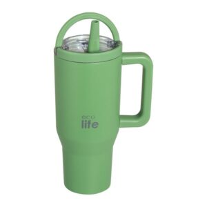 Ecolife Θερμός Ποτήρι Tumbler Με Διπλή Λαβή 900ml Green Tea 33-BO-7071