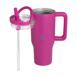 Ecolife Θερμός Ποτήρι Tumbler Με Διπλή Λαβή 900ml Neon Magenta 33-BO-7073 - Image 2