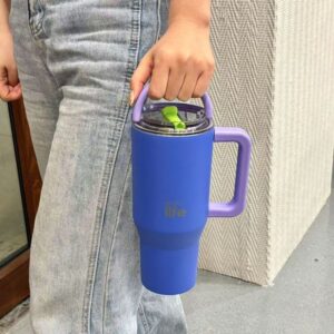 Ecolife Θερμός Ποτήρι Tumbler Με Διπλή Λαβή 900ml Blue Purple 33-BO-7075 - Image 2
