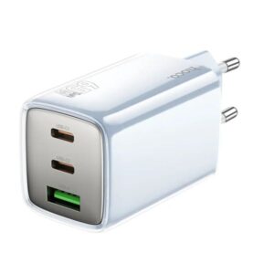 Hoco Φορτιστής Ταξιδίου N49 Glorious GaN Με 2xUSB-C PD65W Και USB-A QC3.0A Μπλε 635479