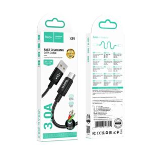 Hoco Καλώδιο Σύνδεσης X89 USB-A Σε USB-C 3A Braided 2m Μαύρο 646475 - Image 4