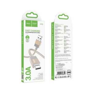 Honorific Καλώδιο Σύνδεσης X110 USB-A Σε USB-C 3A Braided 1m Χρυσό 646819 - Image 3
