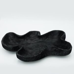 Estheti Πιατέλα Διακοσμητική Ξύλινη 40x24x6.5εκ Μαύρο 819-00396