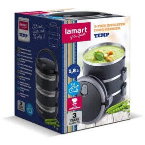 Lamart Φαγητοδοχείο Ανοξείδωτο 3 Επιπέδων 1.8lt Φ14.7xΥ21cm Μαύρο LT6023 - Image 5