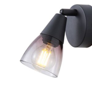 Arte Illumina Σποτ Μονό - Απλίκα Classy 1xE14 Φ8xY16.5cm Μαύρο 145-25270
