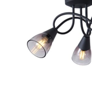 Arte Illumina Φωτιστικό Οροφής Τρίφωτο Classy 3xE14 Φ38xH18.5cm Μαύρο 145-25272 - Image 3