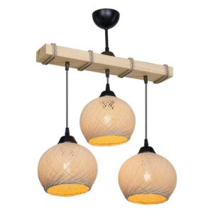 Pakoworld Φωτιστικό Οροφής Τρίφωτο Fiona 3xΕ27 50x20x63cm Κρεμ-Φυσικό 147-000066 - Image 3