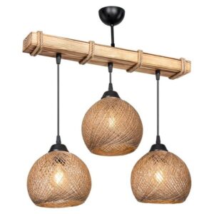 Pakoworld Φωτιστικό Οροφής Τρίφωτο Fiona 3xΕ27 50x20x63cm Μπεζ-Καρυδί 147-000111 - Image 3