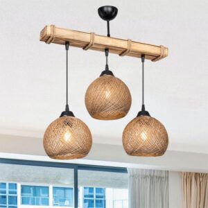 Pakoworld Φωτιστικό Οροφής Τρίφωτο Fiona 3xΕ27 50x20x63cm Μπεζ-Καρυδί 147-000111 - Image 2