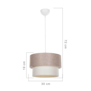 Pakoworld Φωτιστικό Οροφής Μονόφωτο PWL-1194 1xΕ27 Φ30x19cm Μπεζ 147-000116 - Image 4