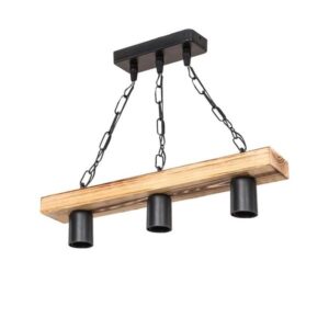 Pakoworld Φωτιστικό Οροφής Τρίφωτο PWL-1027 3xΕ27 48.5x10x47cm Φυσικό-Μαύρο 147-000211