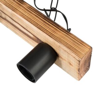 Pakoworld Φωτιστικό Οροφής Τρίφωτο PWL-1027 3xΕ27 48.5x10x47cm Φυσικό-Μαύρο 147-000211 - Image 3