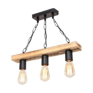 Pakoworld Φωτιστικό Οροφής Τρίφωτο PWL-1027 3xΕ27 48.5x10x47cm Φυσικό-Μαύρο 147-000211 - Image 2