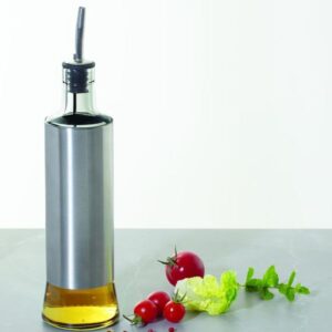 5five Μπουκάλι - Δοχείο Λαδιού Με Ροή 500ml Φ7.3xΥ30cm Inox-Γυαλί 181822