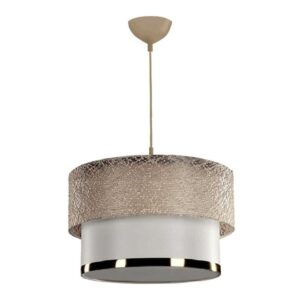 Pakoworld Φωτιστικό Οροφής Μονόφωτο PWL-1090 1xΕ27 Φ30x20cm Λευκό-Χρυσαφί 202-000157