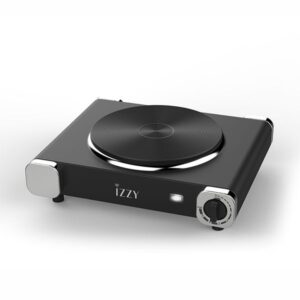 Izzy Ηλεκτρική Εστία Μονή Φ18.5cm 1500W Με Θερμοστάτη 6 Θέσεων Μαύρη IZ-1202