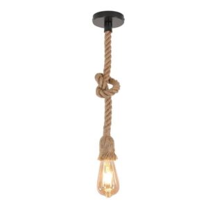 Pakoworld Φωτιστικό Οροφής Ropily 1xΕ27 L100cm Από Φυσικό Σχοινί 342-000046