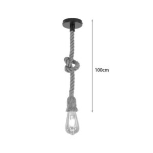 Pakoworld Φωτιστικό Οροφής Ropily 1xΕ27 L100cm Από Φυσικό Σχοινί 342-000046 - Image 2